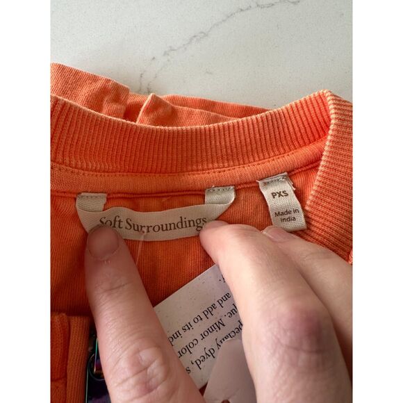NWT Soft Surroundings Golf Shores Pullover Nectarine Orange Size Petite XS - Picture 7 of 9